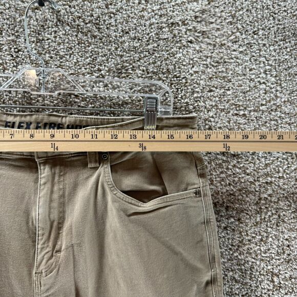 Duluth Trading Company Flex Fire Hose Pants Mens 34x28 Tan Canvas Workwear Adult - Picture 2 of 10